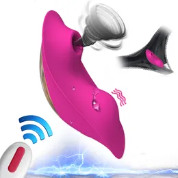 Vibratori Vibratore succhiante indossabile 9 Modalità Telecomando Ventosa Vibratore Vagina Stimolatore clitoride Doppio motore Giocattoli del sesso orale per le donne 230508