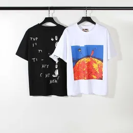 メンズTシャツのトレンド大規模なサイズ古い洗った落書きレトロルーズショートヘルスタースリーブカップ