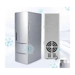 Bil kylskåp kompakt mini USB kylskåp zer burkar dricka ölkylare varmare resekontor Använd H220510 Drop Delivery Mobiles Motorcycl DHQRX