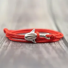 Tennisarmband Multilayer Paracord Rope Wrap Armband Trendy Silver/Black Easy Hook Ocean Animals Braclet Män Red Thread Lucky Lucky