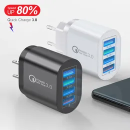 60W carregador USB CARREGO FASTO 4USB CARREGADO RAPIDADE 3.0 PARA iPhone 14 13 Xiaomi Samsung Fast Celler Chargers