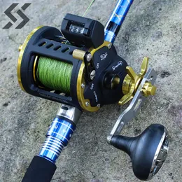 BAITCASTING REELS SOUGAYILANG Saltvattenfiske Cast Drum Wheel Trolling Casting Boat Ocean Round Pesca 230508