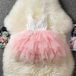 Girl's Dresses Girls Pink Summer Dress Sequined Evening Party Princess Velvet Tutu Gown Baby Year Clothes Toddler Girl Xmas Dresses 26Y 230508