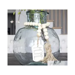 Wall Decor Wood Bead Garland With Tassels And Diy Tag Farmhouse Beads Vintage Home Decoration M3486 Drop Delivery Baby Kids Maternit Dh3F8