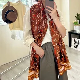 Sciarpa regalo di design di design Sciarpa di seta 100% di alta qualità Foulard da donna lungo scialle avvolto in sciarpa da collo invernale Donna, dimensioni di lusso 180x90cm 02