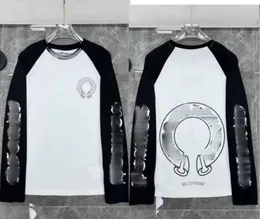 Klasik Lüks Tasarımcı Uzun Kollu T-Shirt Kalp Modası Erkek Saçlar Sanskrit Çapraz Baskı Kazak Sweatshirt Kromlar Woens Gevşek Davlumbaz Kazak 7py