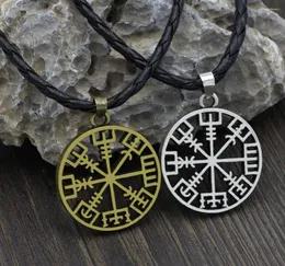 Anhänger Halsketten Youe Shine Amulet Pantgram Rune Norse Viking Odins Symbol der Runenkette Runes Vegvisir Compass 2 Color