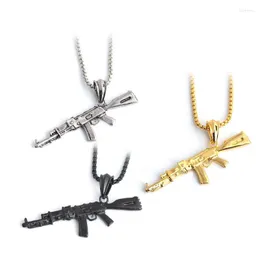 Anhänger Halsketten Mode Boutique Schmuck Coole Automatische Gewehr Halskette Hip Hop Stil Frauen Männer Punk Ketten