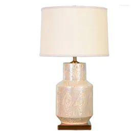 Lampy stołowe American Vintage Beige Lampa Ceramic Say Room Living Study biurko Reading Night Light LD166