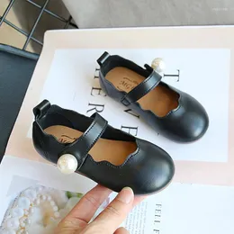 Zapatos planos Niñas Cuero pequeño 2023 Otoño Moda Niños Princesa Danza Rendimiento Perla