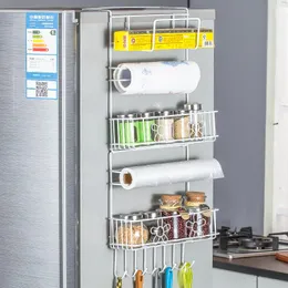 Organisation Multifunktionellt kylskåp Rack kylskåpshylla förvaringshylla Multilayer Sidovägg Holder Cling Film Storage Rack