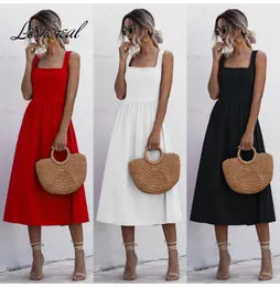 Casual Dresses Sexy Spaghetti Strap Backless Red Dress Women 2023 Summer Slim Beach Patry White Midi Woman For Robe Femme