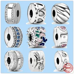 Charms aus 925er Sterlingsilber für Pandora-Schmuckperlen, funkelnde rosa Herzen, Schmetterlinge, funkelnde Kronen-Clip-Perlen