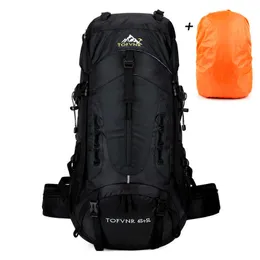 バックパッキングパック70Lレインカバー付きバックパック屋外バックパック新しい防水登山ハイキングキャンプバックパック旅行デイパックP230508