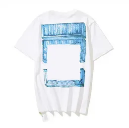 Herren Damenmode Tops Sport T-Shirt Sommer Designer Offs Weiße T-Shirts Luxus Baumwolle Lose T-Shirts Lässige Kurzarm Ölgemälde