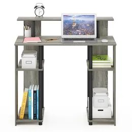 JAYA Computer-Schreibtisch mit einfachem Design, Französische Eiche, Grau, Schwarz