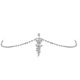 Belly Chains Rhinestone Dangle Belly Button Ring With Waist Chain Drop Pendant Navel Piercing Body Jewelry Z0508