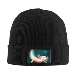 Berets Axolotl Smile Beanie Cap Unisex Winter Warm Bonnet Femme Knit Hats Kawaii Relax Animal Skullies Beanies For Men Women