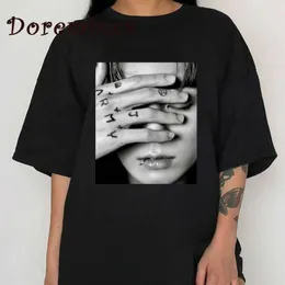 Camiseta feminina camiseta vintage jungkook tee gráfica unissex tops grandes dimensões góticas s kpop estético gótico gótico moda moda 230508