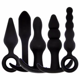 Zabawki analne podwórko 5 Style Zestaw silikonowego podwórka zabawki seksualne Anal Anal Plug Plug Produkty Masaż dla kobiet mężczyzn DP SM Pales Pozycja Sklep 230508