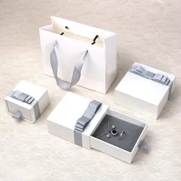 Smycken påsar minimalistisk kartong arrangör fall ring halsband pendell lagringslådor