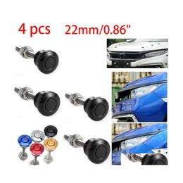 Hoods 22mm 4pcs Car Push Bush Bonnet Bonnet Pin Lock Clip Kit Quick Releas