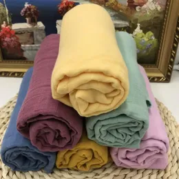 Lashghg 100% Cotton Solid Color Muslin Swaddle Blankets Newborn Soft Wrap Baby Bedding Bath Towel Whole211D