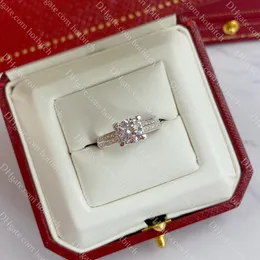 Kobiety Sterling Silver Ring Designer Diamond Rings Luksusowe pierścionki zaręczynowe Fashion Lady Biżuteria Prezent na rocznicę z pudełkiem
