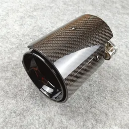 1 PCS Out 92MM Black M Performance Exhaust End Tips Auto Muffler Real Glossy Carbon Fiber Tail Pipes
