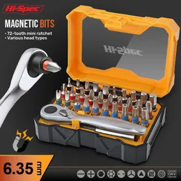 Schroevendraaier Hispec Mini Ratchet Wrench SCREWRIVER BIT SET multifunktionell skruvförare CRV Bit förlängningsstång slitsade Phillips Handverktyg