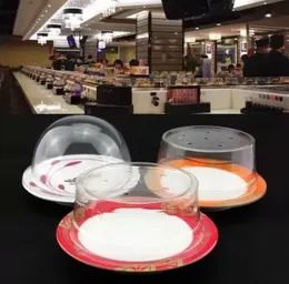 Suşi tabak mutfak aleti için plastik kapak büfe konveyör bant yeniden kullanılabilir şeffaf kek plakası gıda kapağı restoran aksesuarları fy5586 bb0508