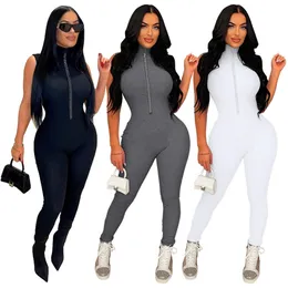 Designer Sleeveless Jumpsuits Summer Women Clothes Bodycon Rompers Sexy Solid Jumpsuits One Piece Outfits Skinny Overalls Wholesale Clothes Bulk Items 9168