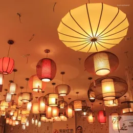 Lampy wiszące w stylu chińsko -chiński restauracja Droplight Creative salon sypialnia bambus tkany lampa balkonowa w Azji Południowo -Wschodniej Japończyka