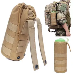 Backpacking Packs Tactical Molle Water Bottle Bag Pouch Holder Militär utomhusrescamping Vandring Cykel Fiske Hunting Water Bottle Carrier P230508