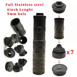 6 "L 1.34" OD Tam Paslanmaz Çelik Kupalar Erkek Modüler Çözücü Tuzağı 9mm Delik 1/2x28 5/8-24