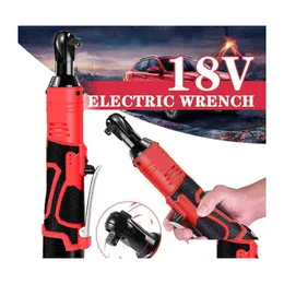 Power Tool Ställer in 12V/18V Påverkan Skiftnyckel Kordlös laddningsbar elektrisk 3/8 tum Rätt vinkel Ratchet Wrenches Driver H220510 Drop Deliv Dhow4