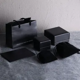 Pudełko mody czarne Zee Horseshoe wydrukowane aksamitne worka pierścieniowa pudełko bransoletki opakowanie