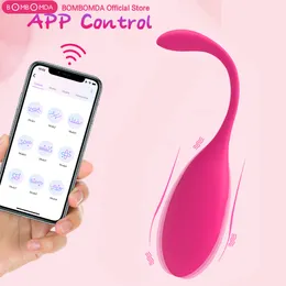 Fabric BOMBOMDA 9 Frequency Vibrator G-spot Massage Silicone Wireless APP Remote Control Bluetooth Connect Sex Toys for Women Se