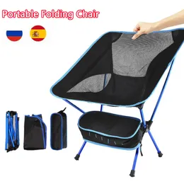 Camp Furniture Travel Portable Folding Chair Outdoor Camping S Oxford Cloth Ultralight Beach BBQ Vandring Picknickstol Fiskeverktyg 230508