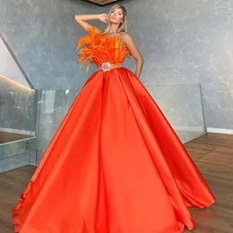 Partykleider Eleganter Abschlussball Lange Luxusfedern Hohe Taille Ballkleid Frauen Formale Abendnachtkleider Plus Größe Nach Maß