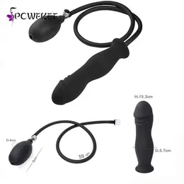 Anal Toys Uppblåsbara enorma anal rumpa plugk kvinnor vaginal anal dilator utbyggbar silikon prostata massager män sex leksaker 230508