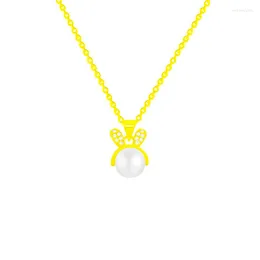 Pendant Necklaces Pearl Little Animal Pet Zircon Chain Necklace Nimble Mother's Day Woman Wedding Family Friend Gift