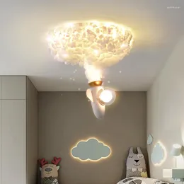 Chandeliers Rocket Chandelier For Children's Room Bedroom Study Kids Nursery Modern Creative Led Ceiling Lamp Boys Child Lighting