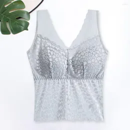 Camisoles Tanks Soft Cami ärmlös botten Topp ingen begränsning Back Split Lace Bra