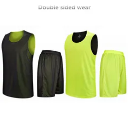 Conjuntos de corrida dupla face wearable camisas de basquete kits respirável homens e crianças uniformes de treinamento de basquete kits roupas esportivas 230508