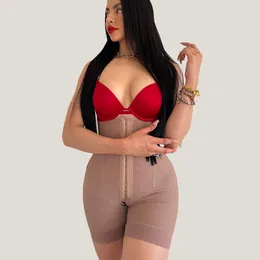 Kvinnors shapers fajas colombianas dubbel kompressionsformad med ben platta buk kropp shaper mage kontroll midja tränare bodysuit