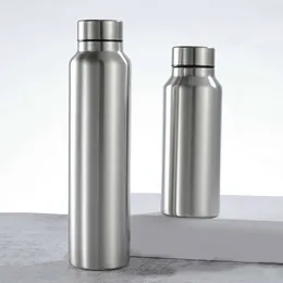 Yeni 650ml/1000ml Paslanmaz Çelik Su Şişesi Tek Katmanlı Sağlam Su Kupası Metal Şişesi İçki İçeri Kamp Spor Spor salonu