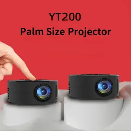 YT200 LED Mobil Video Mini Projektör Ev Sineması Medya Oyuncusu Çocuk Hediye Sineması Aynı Ekran Projektörünü iPhone Android için