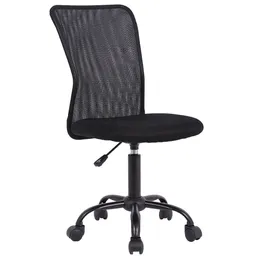 Soporte de silla de computadora de malla ergonómica de malla Mesh Soporte de espalda moderna, negra