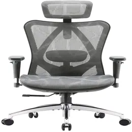 Sihoo High Back Office Office Mesh Desk Chair مع دعم أسفل الذراع ، 300 رطل ، رمادي